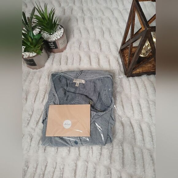 Nordstrom Rack Blue And White Sleeveless Button-Up Max Studio Romper 100% Cotton - Picture 5 of 9